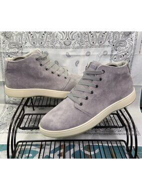 NEW Aureus Patron Grey Nubuck Leather High Top Shoe Mens 9.5M US No Tie
